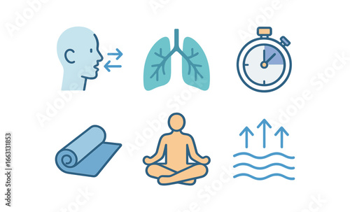 Breathing techniques for relaxation and wellness with yoga and meditation elements