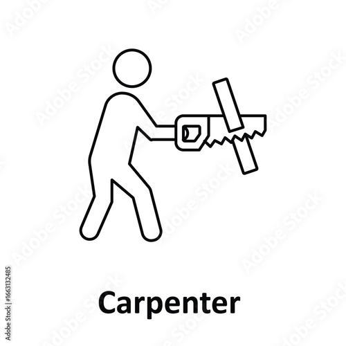 Carpenter Vector Icon which can easily modify or edit