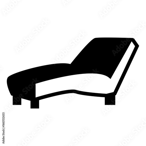 black and white chaise lounge bench vector