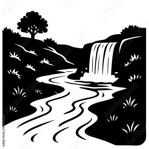 Waterfall and River - Beautiful Nature Landscape