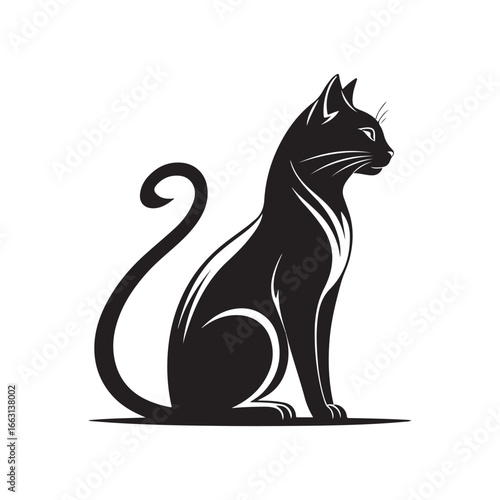 cat vector silhouette clip art logo design illustration