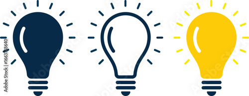 Vector illustration of a glowing lightbulb, the ultimate symbol of a brilliant idea and creative inspiration
