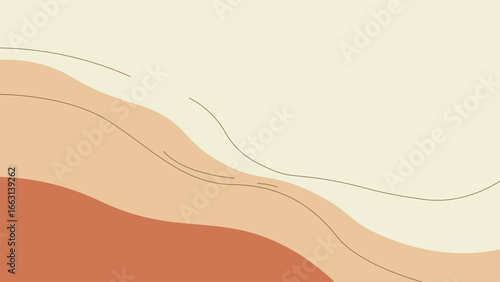Abstract Organic Wave Background with Earthy Tones and Minimal Lines