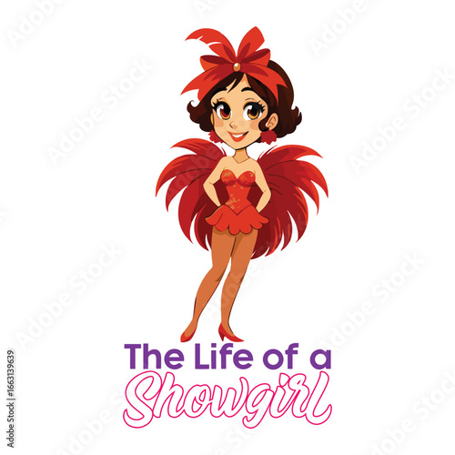 The Life of a Showgirl A Vibrant Illustration