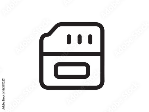 Professional clean icon of memory card sd in vector