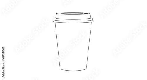 Outline of a coffee cup, perfect for branding and design projects, ready to be customized.