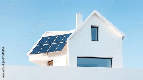 Wallpaper Mural Modern white house with solar panels and clean design against a simple blue sky. Torontodigital.ca