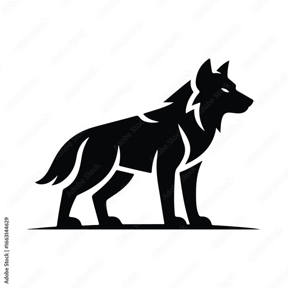 Fototapeta premium wolf silhouette vector art logo design