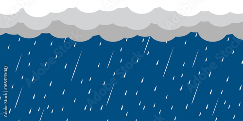 Cloud and rain, rainy season, weather nature background, Flood natural disaster, vector illustration,eps10