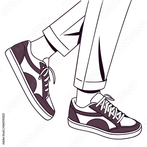 Minimal Vector Pair of Stylish Shoes – Fashion Footwear Illustration Isolated