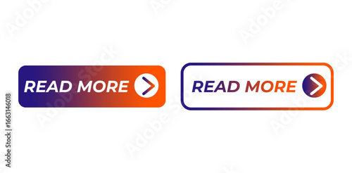 Set of read more buttons. Read more button for website design. Call for action buttons. Modern colorful buttons collection. Vector illustration.