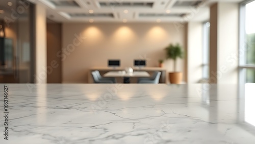 Minimalist marble table surface with subtle veining, showcasing elegant simplicity in neutral tones.
