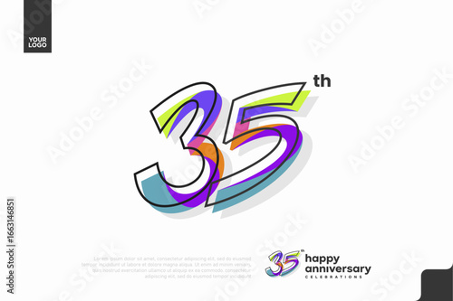 Number 35 logo icon design, 35th birthday logo number, anniversary 35