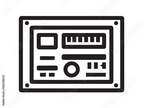 Industrial PLC Programmable Logic Controller Icon with Professional Technical Vector Design
