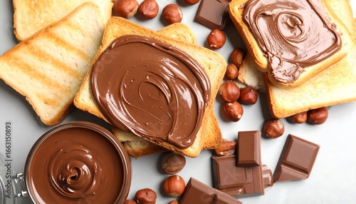 Chocolate Hazelnut Spread on Toast