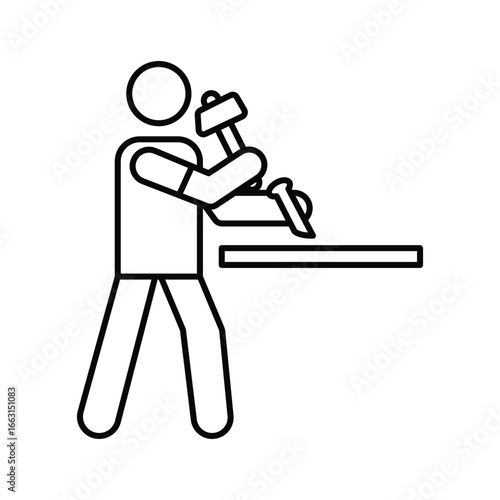 Carpenter Vector Icon which can easily modify or edit
