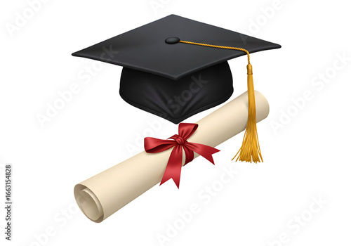 Wallpaper Mural Celebrate graduation success with a graduation cap and tied diploma, perfect for academic achievements and educational milestones, adding a touch of accomplishment to any design Torontodigital.ca