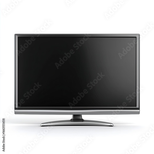 Modern flat-screen led tv on white background