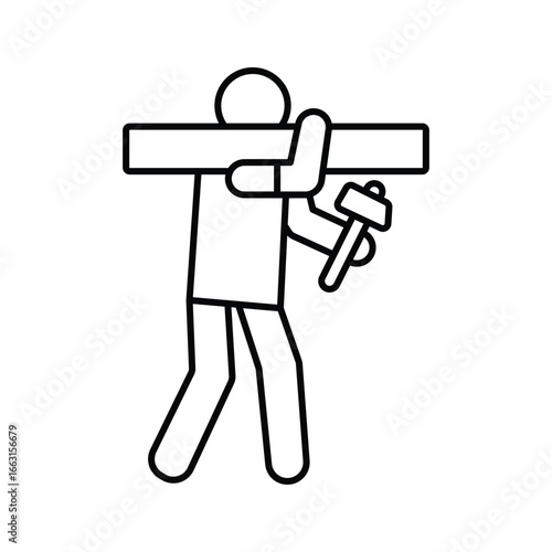 Carpenter Vector Icon which can easily modify or edit