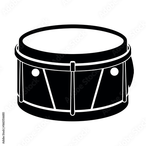 Marching snare drum instrument captured in vector art style Vector illustration