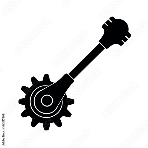 Musical ratchet instrument in classic artistic vector design Vector illustration