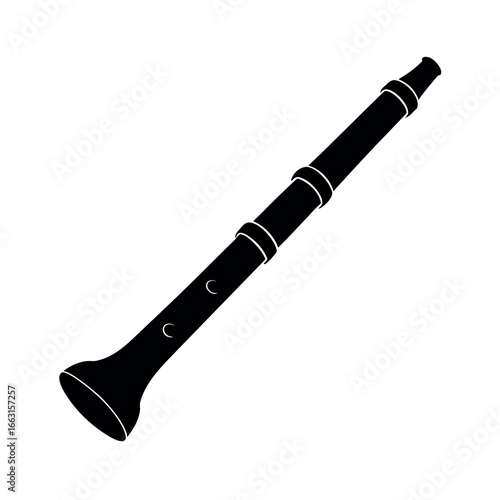 Recorder musical instrument in classic artistic vector illustration