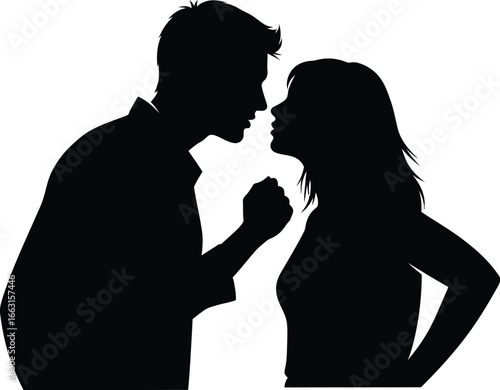Silhouette of a couple in a close and intimate moment, symbolizing love, connection, and affection