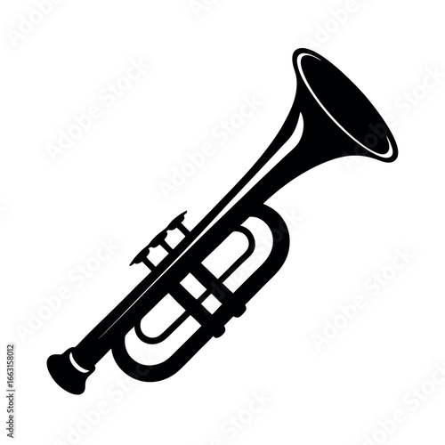 Detailed trumpet instrument captured in realistic vector illustration