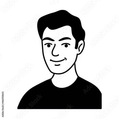 Confident smirk face with lifted eyebrow art Vector illustration