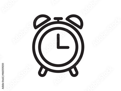 Innovative Smart Alarm Clock Device Icon in Minimal Professional Line Art Style