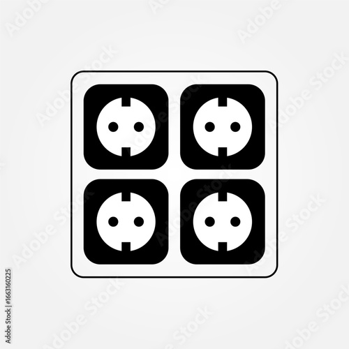 Vector illustration of an extension socket with multiple outlets, modern design for electricity and power supply concepts. Perfect for technology, household, and electronic equipment themes.