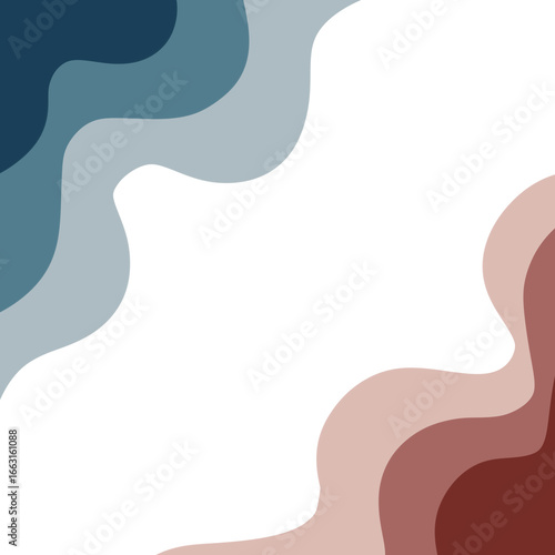 Minimalist Abstract Wave Background in Blue and Terracotta Tones