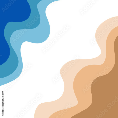 Minimalist Abstract Wave Background in Blue and Beige Tones