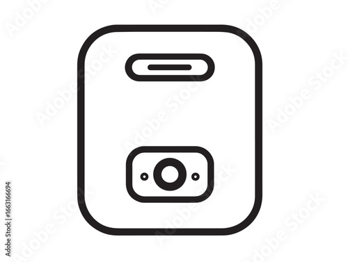 Innovative Smart Water Heater Controller Icon in Elegant Minimal Vector Style