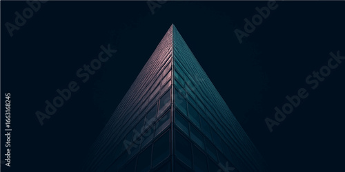 Abstract blue background with reflections of modern skyscraper architecture