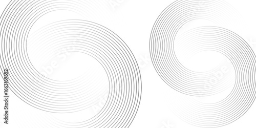 White geometric abstract background overlap layer on bright space with lines effect decoration. Modern graphic design element circles style concept for banner,