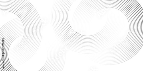 White geometric abstract background overlap layer on bright space with lines effect decoration. Modern graphic design element circles style concept for banner,