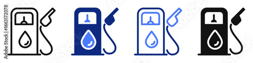 Vector icon or logo of fuel or gas station related to power and energy industry, auto service, environmental issues. Symbol for website or app UI, logo design, illustration