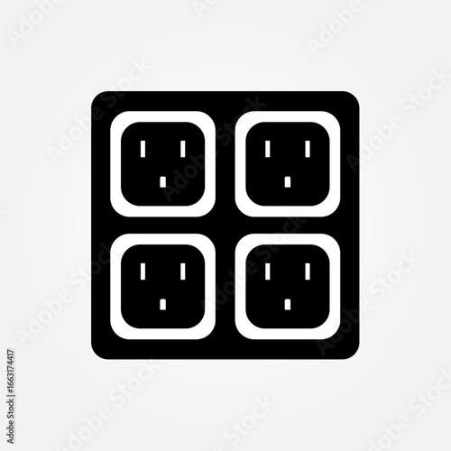 Vector illustration of an extension socket with multiple outlets, modern design for electricity and power supply concepts. Perfect for technology, household, and electronic equipment themes.