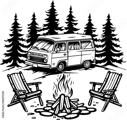 "Wilderness Retreat: Vanlife by the Campfire"