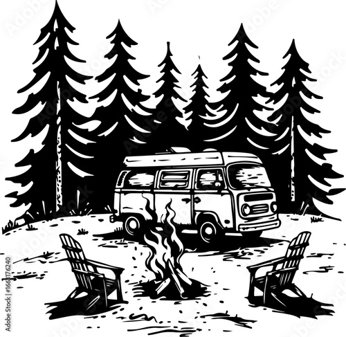 "Wilderness Retreat: Vanlife by the Campfire"