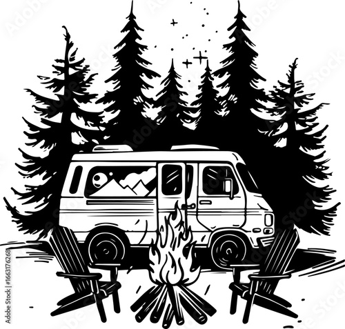 "Wilderness Retreat: Vanlife by the Campfire"