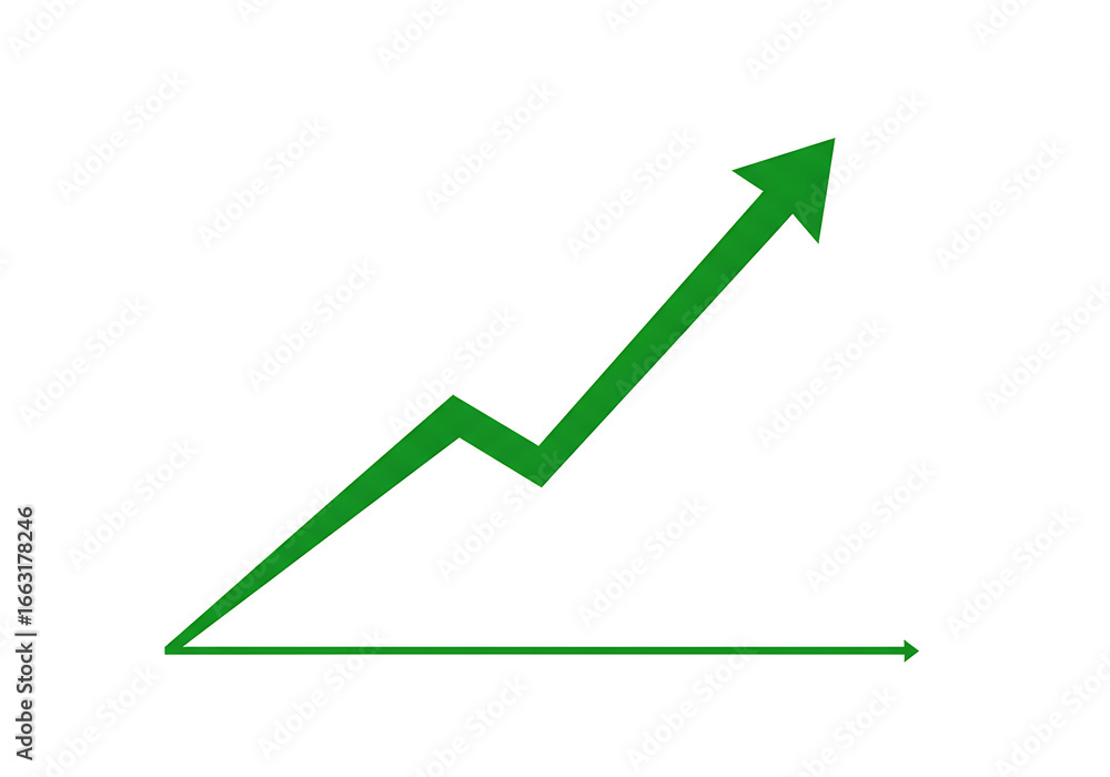 Green Growth Chart with Upward Arrow Green Growth Chart with Upward Arrow
