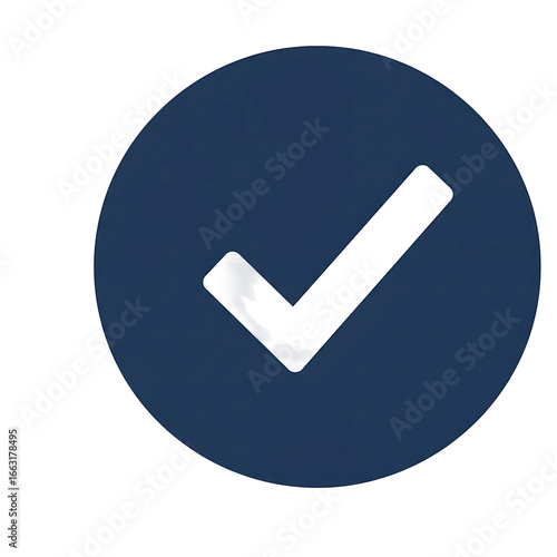 White Check Mark in Navy Blue Circle Icon