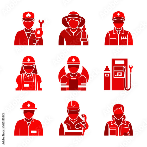 Gas Station Attendant Icon for Professional Use