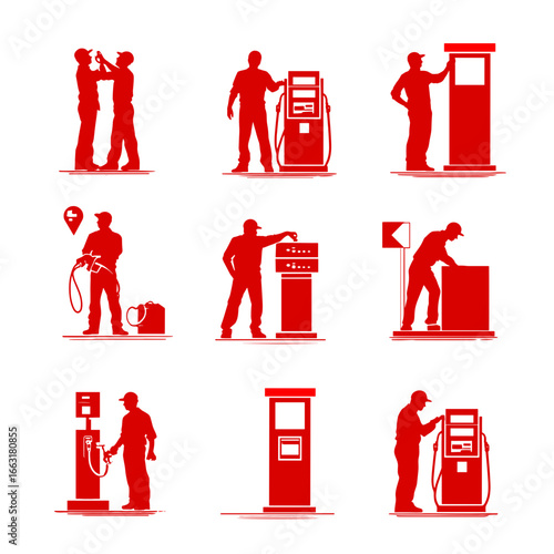Gas Station Attendant Icon for Professional Use