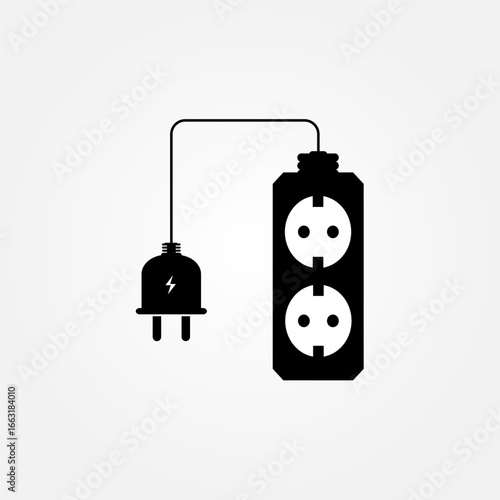 Vector illustration of an extension socket with multiple outlets, modern design for electricity and power supply concepts. Perfect for technology, household, and electronic equipment themes.