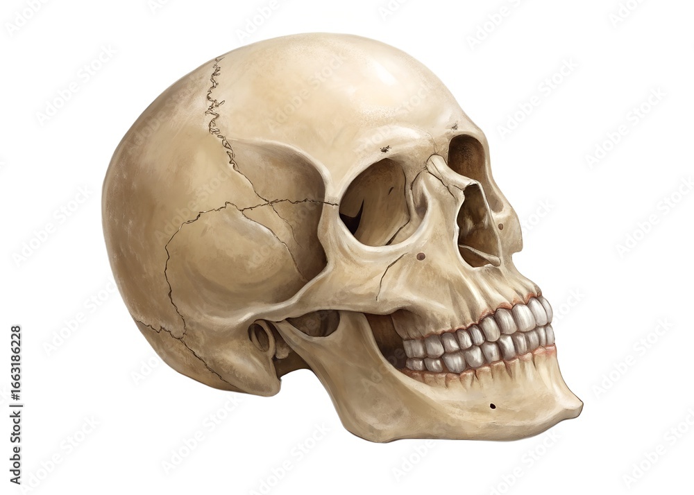 Obraz premium human skull isolated on white