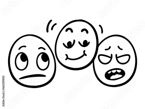 Set of Hand draw cartoon emotion vector
