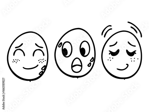 Set of Hand draw cartoon emotion vector
